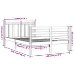 vidaXL Cadre de lit bois massif 120x200 cm