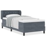 Lit à ressort vidaXL avec matelas gris foncé 90x190 cm en velours