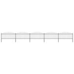 vidaXL Clôture de jardin à dessus en lance Acier (0 5-0 75)x8 5 m Noir