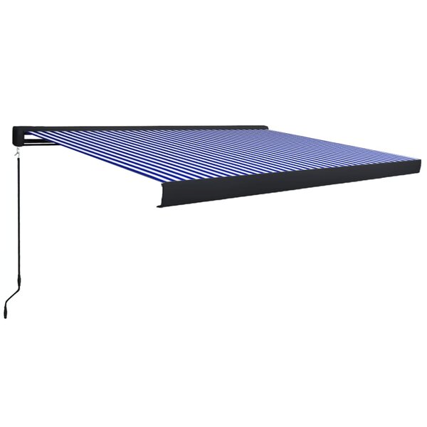 vidaXL Store à cassette manuel 450x300 cm Bleu et blanc