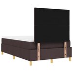 vidaXL lit à ressorts avec matelas et banc en brun foncé 120x190 cm tissu