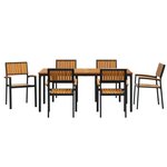 vidaXL Ensemble de salle à manger de jardin 7 pièces en bois massif d'acacia et métal