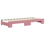 vidaXL Lit de jour avec gigogne et tiroirs rose 80x200 cm velours