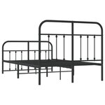 vidaXL Cadre de lit métal avec tête de lit/pied de lit noir 120x190 cm