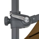 vidaXL Parasol de jardin en porte-à-faux avec mât en acier taupe