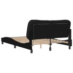 vidaXL Cadre de lit avec LED sans matelas noir 140x190 cm tissu