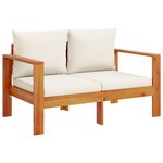 vidaXL Canapé de jardin avec coussins 2 places bois massif d'acacia
