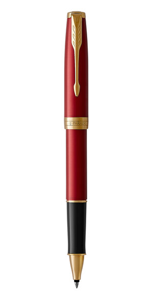 PARKER Sonnet Stylo roller  laque rouge  Recharge noire pointe fine  Coffret cadeau
