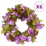 vidaXL Guirlandes de fleurs de Noël 6 Pièces violet clair 250 cm