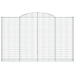 vidaXL Paniers à gabions arqués 8 Pièces 300x30x180/200 cm fer galvanisé