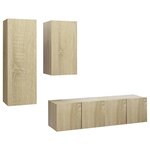 vidaXL Ensemble de meubles TV 4 Pièces Chêne sonoma Bois d'ingénierie
