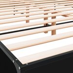 vidaXL Cadre de lit noir 160x200 cm bois d'ingénierie et métal
