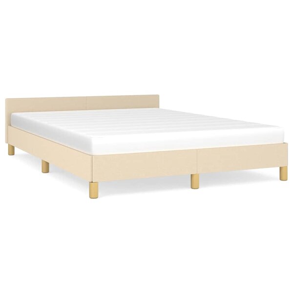 vidaXL Cadre de lit sans matelas crème 140x190 cm tissu