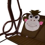 vidaXL Balancelle pour enfants Marron 115x75x110 cm Tissu