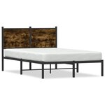 vidaXL Cadre de lit en métal sans matelas chêne fumé 120x190 cm