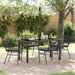 vidaXL Ensemble de salle à manger de jardin de 5 pièces avec coussins en poly rattan noir
