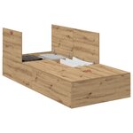 Lit de rangement vidaXL Artisan en chêne 90x190 cm