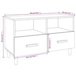 vidaXL Meuble TV Noir 80x36x50 cm Bois d'ingénierie