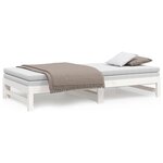 vidaXL Lit coulissant sans matelas blanc 2x(100x200) cm