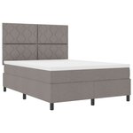 vidaXL Lit avec sommier et matelas & LED Taupe 140x200 cm Tissu