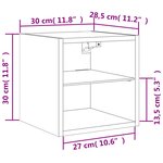 vidaXL Meubles TV muraux et lumières LED 2Pièces chêne fumé 30x28 5x30 cm