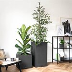 LECHUZA Jardinière CANTO Stone 40 High ALL-IN-ONE Noir graphite