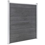 vidaXL Ensemble de clôture WPC 5 Carré + 1 Incliné 965 x 186 cm Gris
