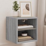 vidaXL Meubles TV muraux et lumières LED 2Pièces sonoma gris 30x28 5x30cm