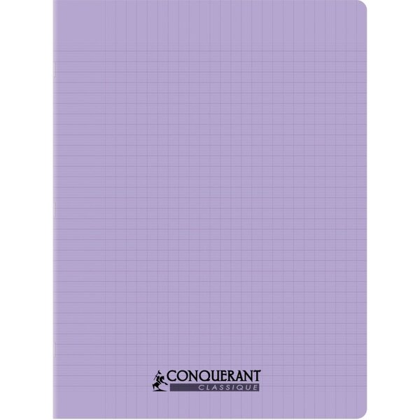 Piqûre 96 pages CONQUERANT  17x22 cm  seyès  couv PP lilas