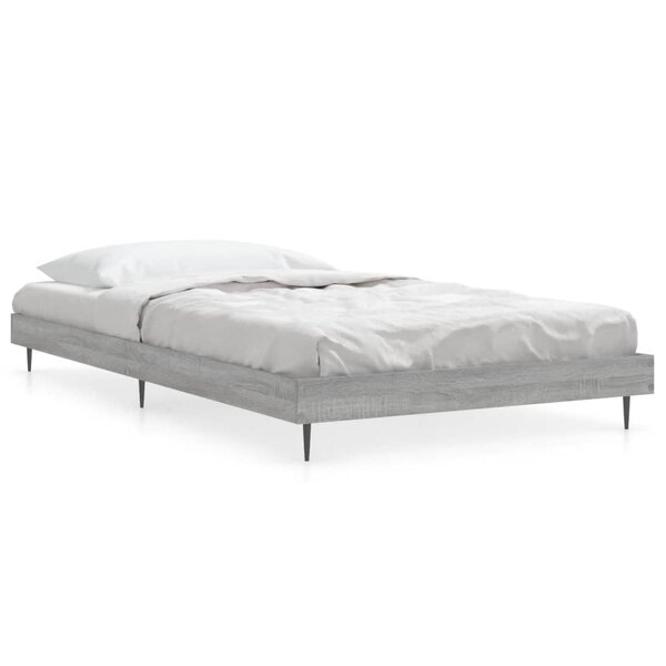 vidaXL Cadre de lit sonoma gris 100x200 cm bois d'ingénierie