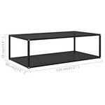 vidaXL Table basse Noir 120x60x35 cm Verre trempé