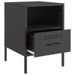 vidaXL Table de chevet noir 36x39x50 5 cm acier laminé à froid