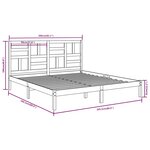 vidaXL Cadre de lit sans matelas noir bois massif 200x200 cm