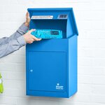 Boîte à colis moyenne 1 porte Bleu à accès frontal Acier galvanisé SMART PARCEL BOX®