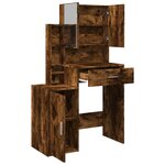 vidaXL Coiffeuse avec armoire chêne fumé 80x35x132 cm