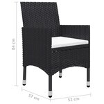 vidaXL Ensemble à manger de jardin 5 Pièces Noir