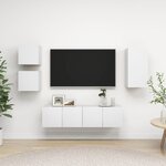 vidaXL Ensemble de meubles TV 5 Pièces Blanc Bois d'ingénierie
