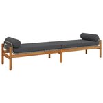 vidaXL Banc de jardin avec coussin gris résine tressée acacia