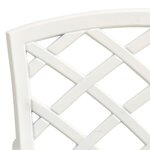 Ensemble de bistro jardin meuble extérieur terrasse 3 pièces aluminium coulé blanc 02_0013500