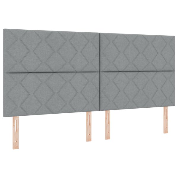 Tête de lit LED vidaXL Design Blocs Diamant Gris Clair 200 cm Tissu