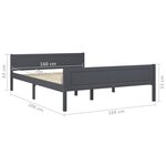 vidaXL Cadre de lit sans matelas bois massif de pin gris 160x200 cm