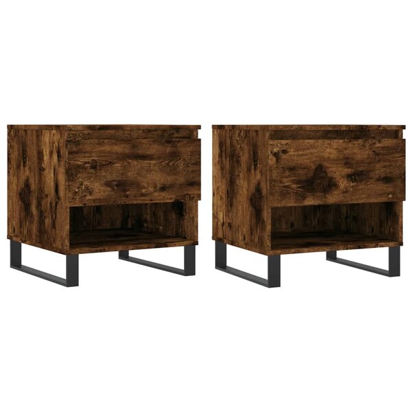 vidaXL Tables basses 2 Pièces chêne fumé 50x46x50 cm bois d'ingénierie