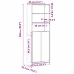 vidaXL Buffet haut avec LED gris béton 69x32 5x200cm bois d’ingénierie