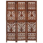 vidaXL Cloison de séparation 3 panneaux Marron 120x165cm Bois manguier