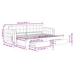 vidaXL Lit de jour avec gigogne et tiroirs sans matelas 80x200 cm