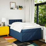 vidaXL Sommier à lattes de lit avec matelas Bleu 120x200 cm Tissu