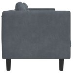 vidaXL Canapé avec coussins 3 places gris foncé velours