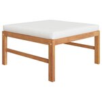 vidaXL Salon de jardin 4 Pièces avec coussins crème Bois de teck solide