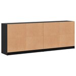 vidaXL Bibliothèque avec portes noir 204x37x75 cm bois d'ingénierie