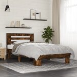 vidaXL Cadre de lit sans matelas chêne fumé 90x200 cm
